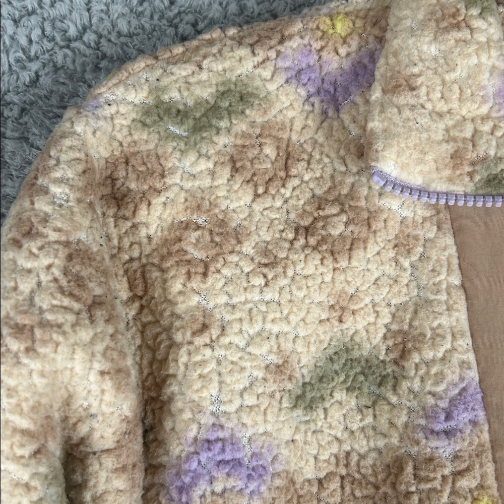 Urban Outfitters Long Sleeve Zip Sherpa Ivory Pullover Sweater Oversized  Size S - Picture 7 of 16